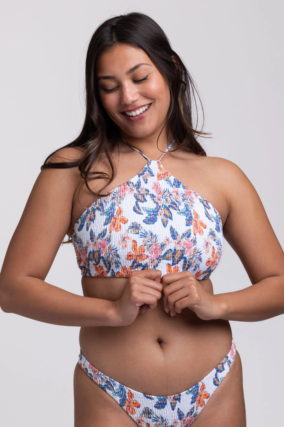 Luna Smocked Bikini Top - Flora Tiki