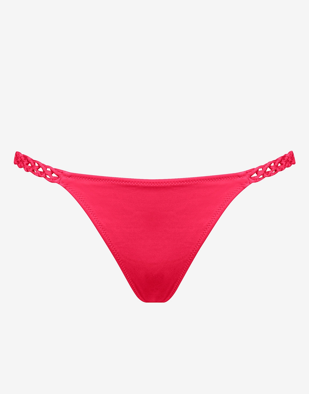 Macrame Love Bikini Pant - Luscious Red adjustable swim bottoms women, flattering bikini bottoms