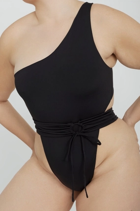 Maddox One Piece - Black soft fabric swimwear women, resort swimwear for ladies