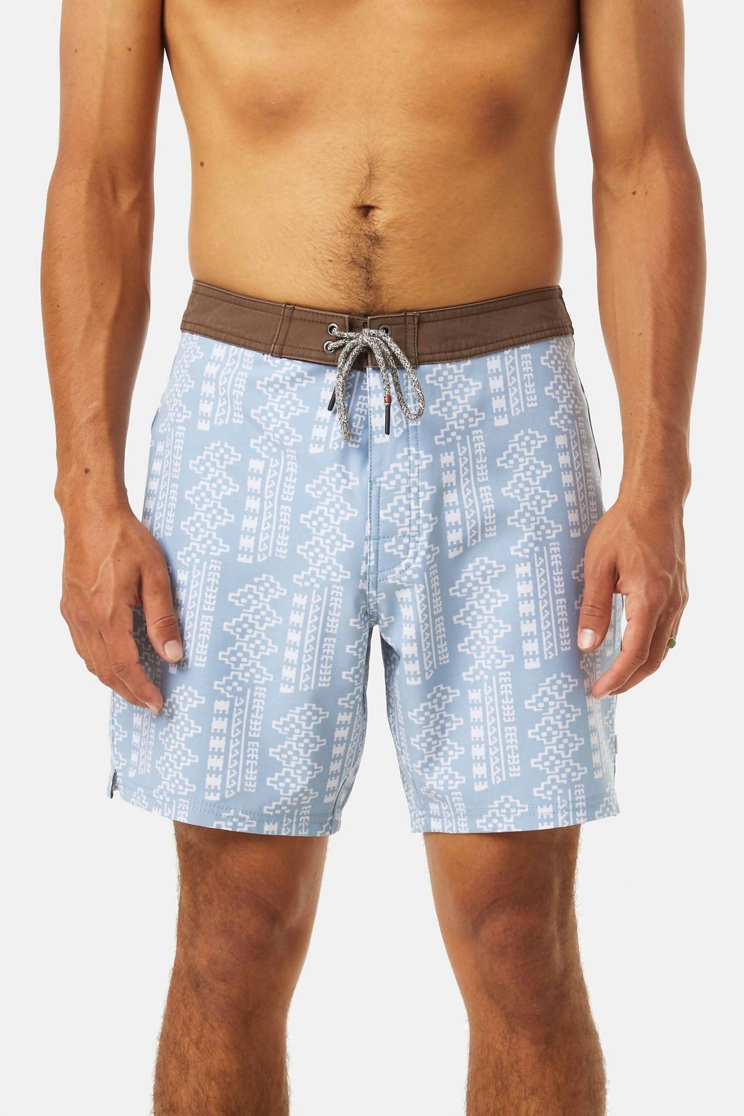 Mahalo Surf Trunk In Tradewinds Blue mens beach swimwear, quick dry mens swimsuits