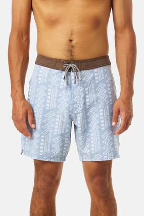 Mahalo Surf Trunk In Tradewinds Blue mens beach swimwear, quick dry mens swimsuits