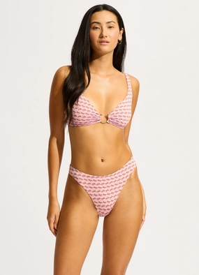 Mala Ring Front Tank Bikini Top - Blossom affordable swimwear for women, chic swimsuits for women