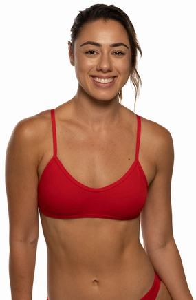 Malia Bikini Top - Red mix and match bikinis, stylish women's bikini options