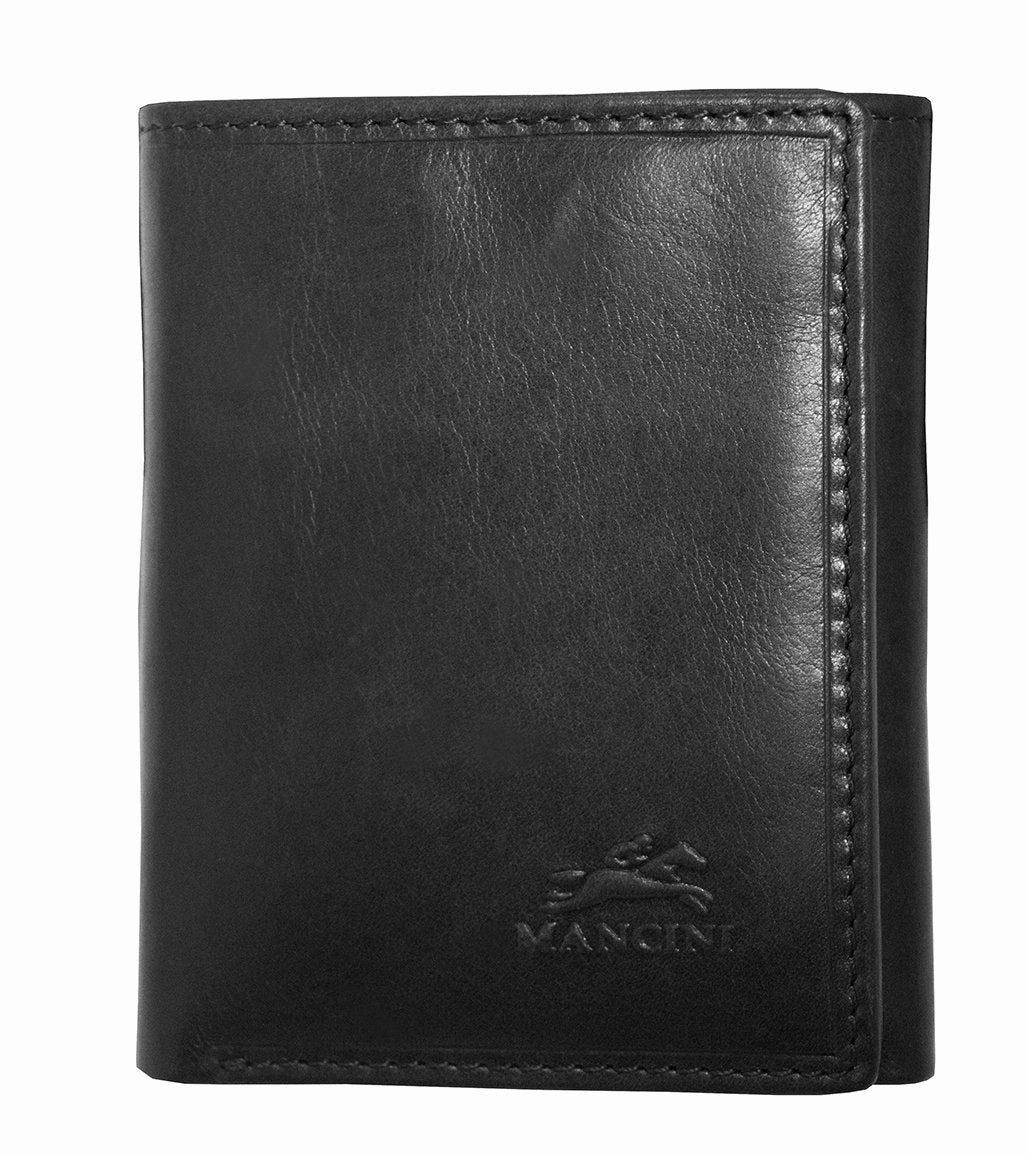 Mancini Boulder Men'S Rfid Secure Trifold Wallet Anti-Theft Crossbody Secure Travel Pouch Bag