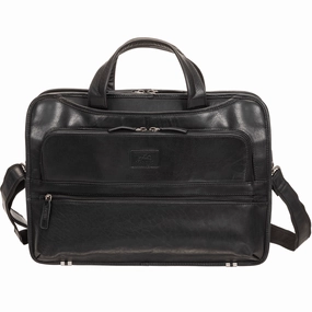 Mancini Buffalo Triple Compartment Briefcase For 15.6 Laptop / Tablet RFID Blocking Backpack Anti-Theft Sling Bag