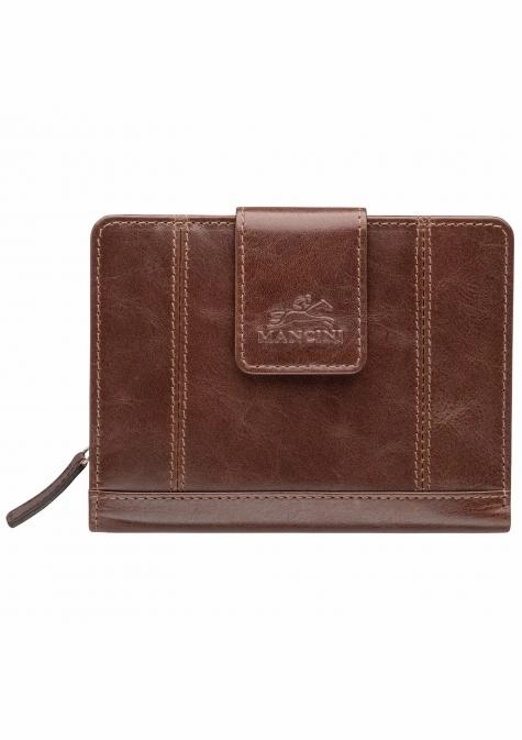 Mancini Casablanca Ladies' Rfid Secure Medium Clutch Wallet RFID Card Protector Secure Anti-Theft Wallet