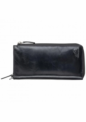 Mancini Casablanca Ladies` Rfid Secure Trifold Wallet Anti-Theft Card Case Anti-Theft Luggage Lock