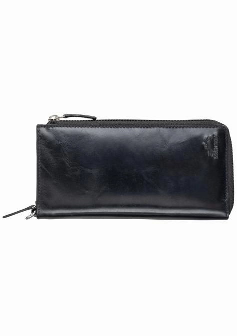 Mancini Casablanca Ladies` Rfid Secure Trifold Wallet Anti-Theft Card Case Anti-Theft Luggage Lock