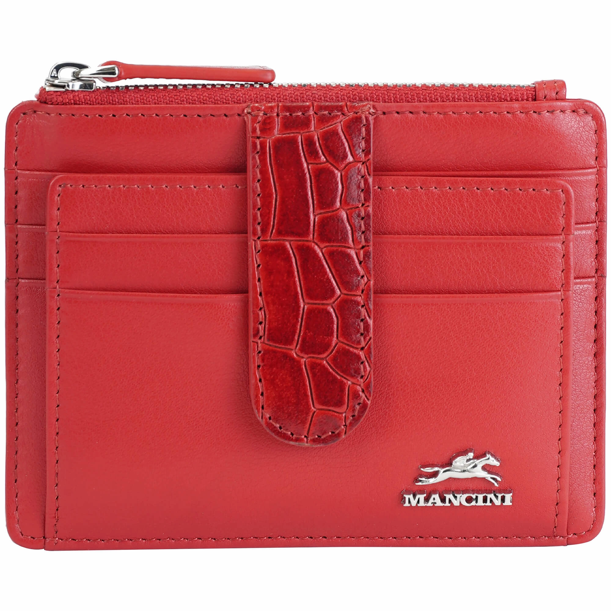 Mancini Croco2 WomenS Card Case With Enhanced Rfid Protection Travel Anti-Theft Organizer Hidden Pocket Bag