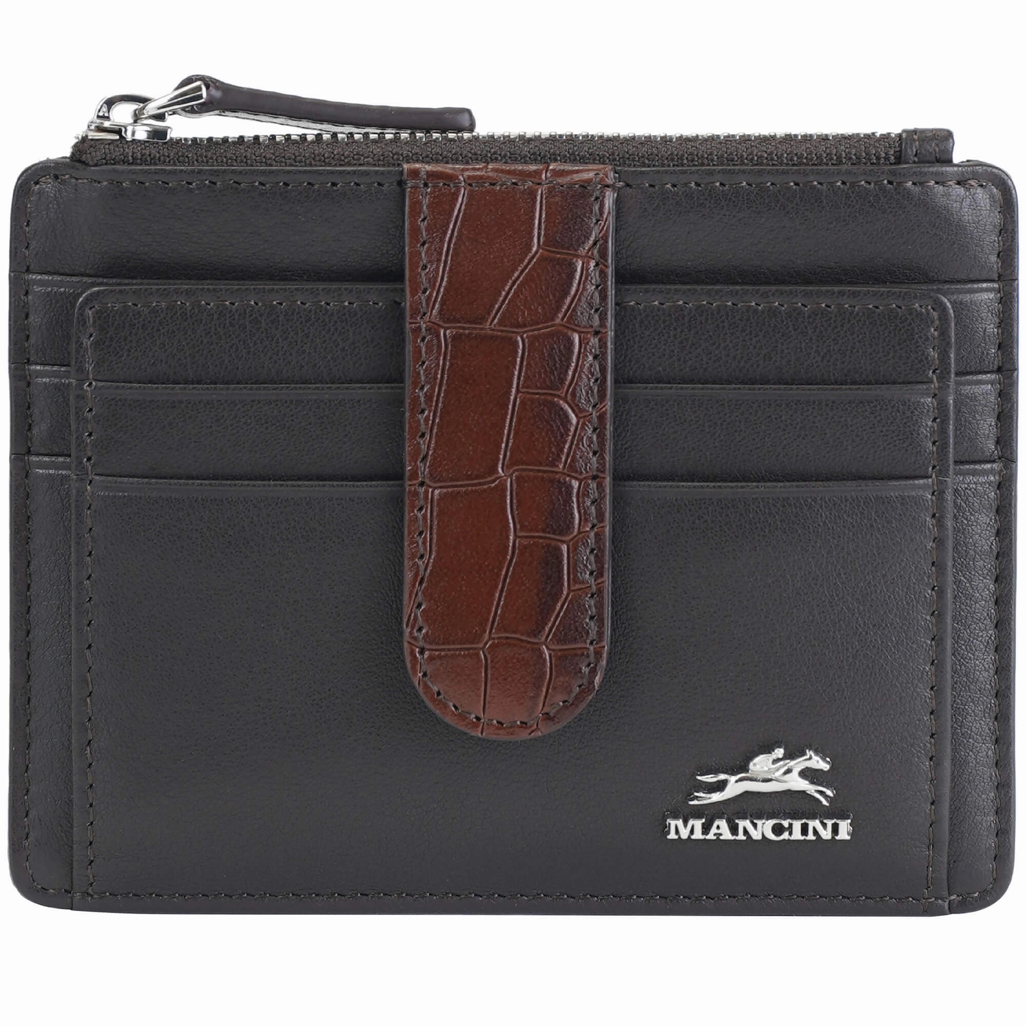 Mancini Croco2 WomenS Card Case With Enhanced Rfid Protection Travel Money Belt Anti-Theft Wrist Pouch