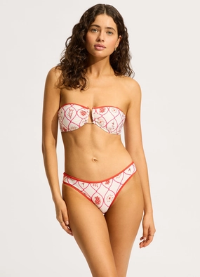 Marbella Trim Front Bandeau Bikini Top - Flame affordable swimwear for women, chic swimsuits for women