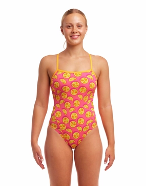 Mark Spritz Single Strap Swimsuit - Pink/Yellow minimalistic swimsuits women, sleek swimwear styles