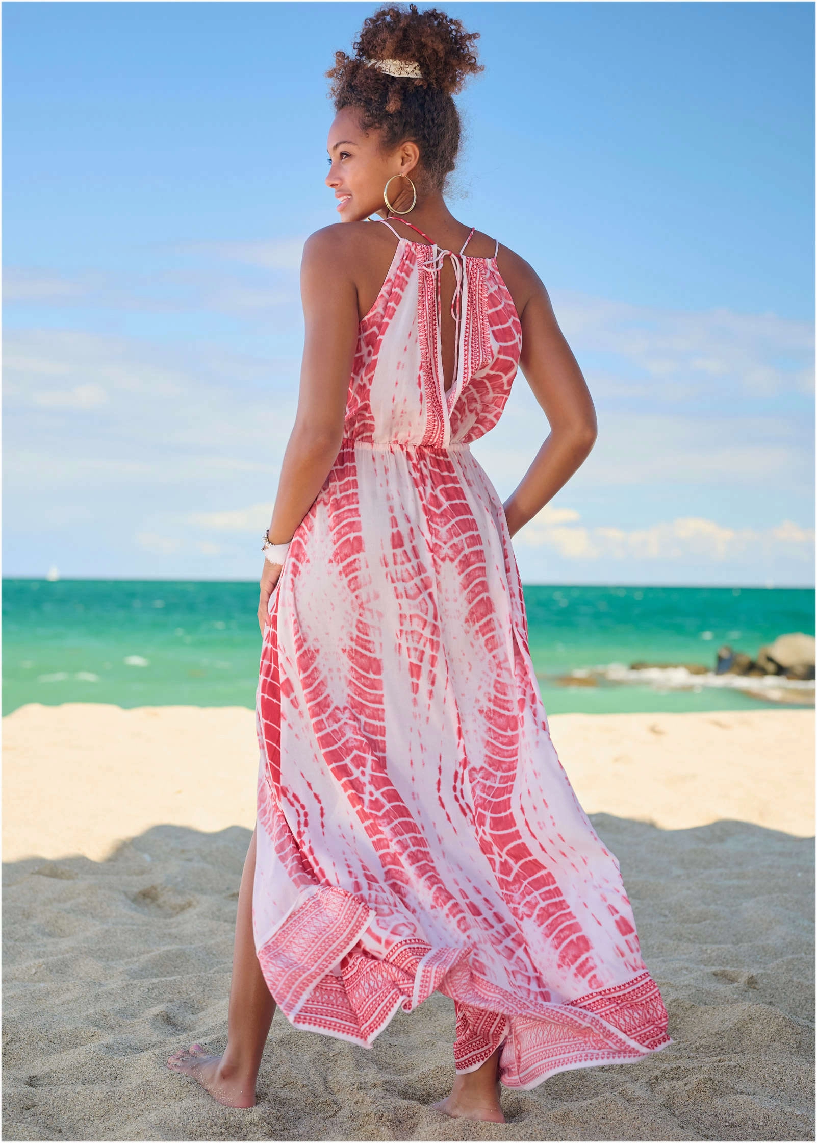 Maxi Cover-Up Dress - Pink Tie Dye