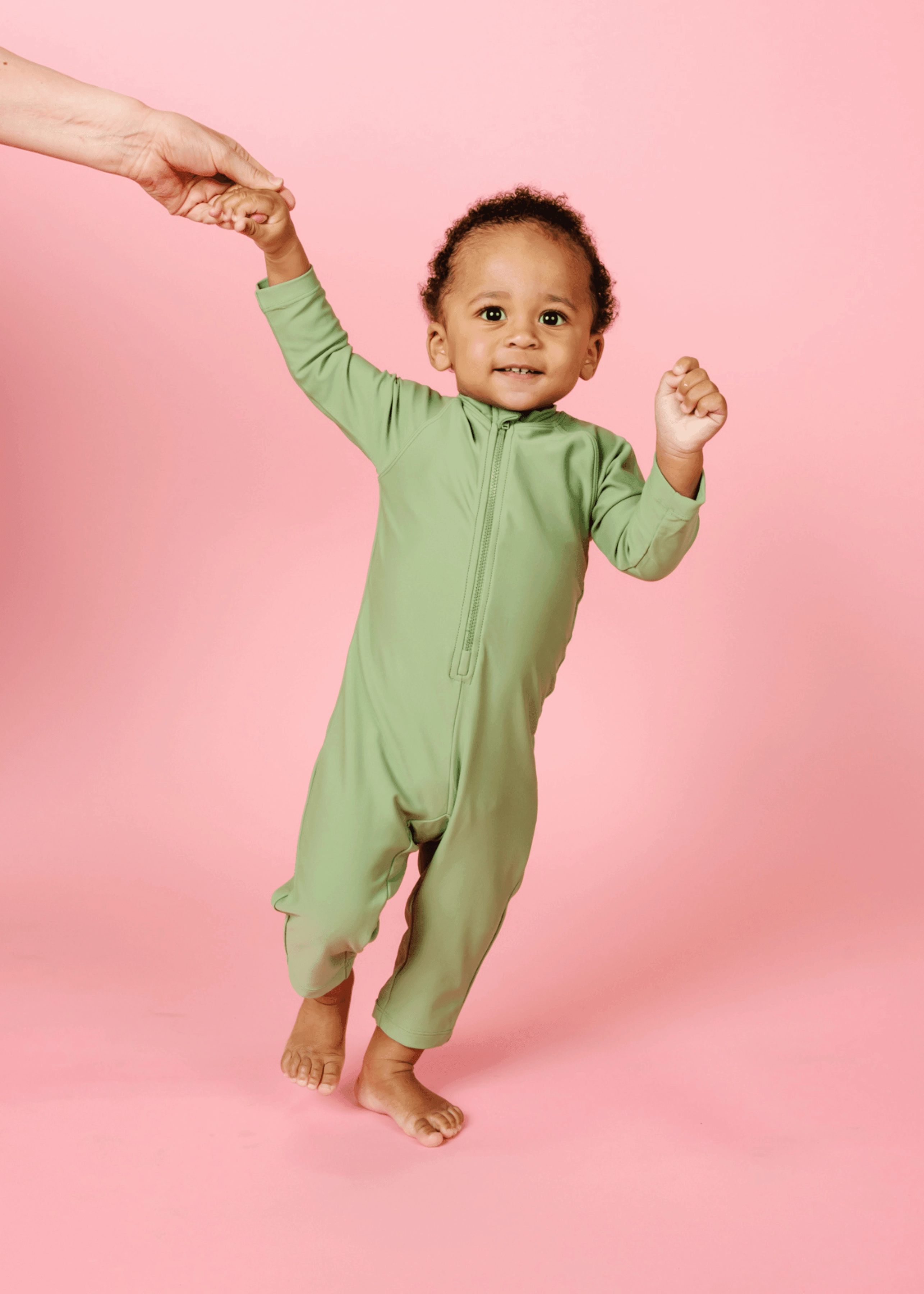 Meadow Green | Baby Rashguard One-Piece (Unisex) boys summer swimwear, boys rash guard swim sets