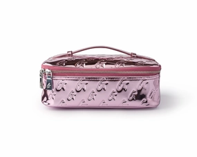 Expandable Travel Bag Small Travel Bag Medium Metallic Monogram Toiletry Bag - Metallic Pink