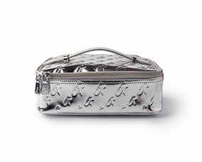 Medium Metallic Monogram Toiletry Bag - Metallic Silver Stylish Travel Bag Daypack Travel Bag
