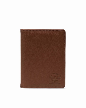 Travel Security Pocket Herschel Raynor Passport Holder Vegan Leather - Saddle Brown