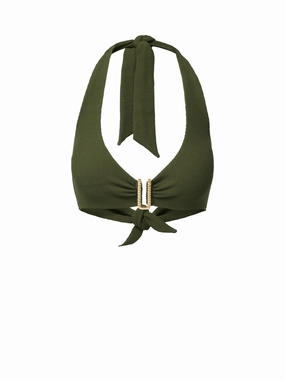 Melissa Top Olive Texture fashionable beach swimwear, modern womens bikinis