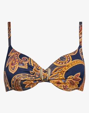 Memory Underwired Bikini Top - Sunset Navy full coverage swim tops, cute bikini tops