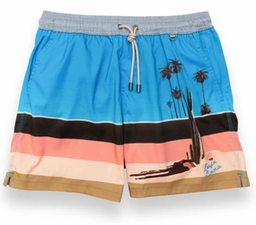 Men's 5Pm Stretch Swim Short In Blue mens beach swimwear, quick dry mens swimsuits