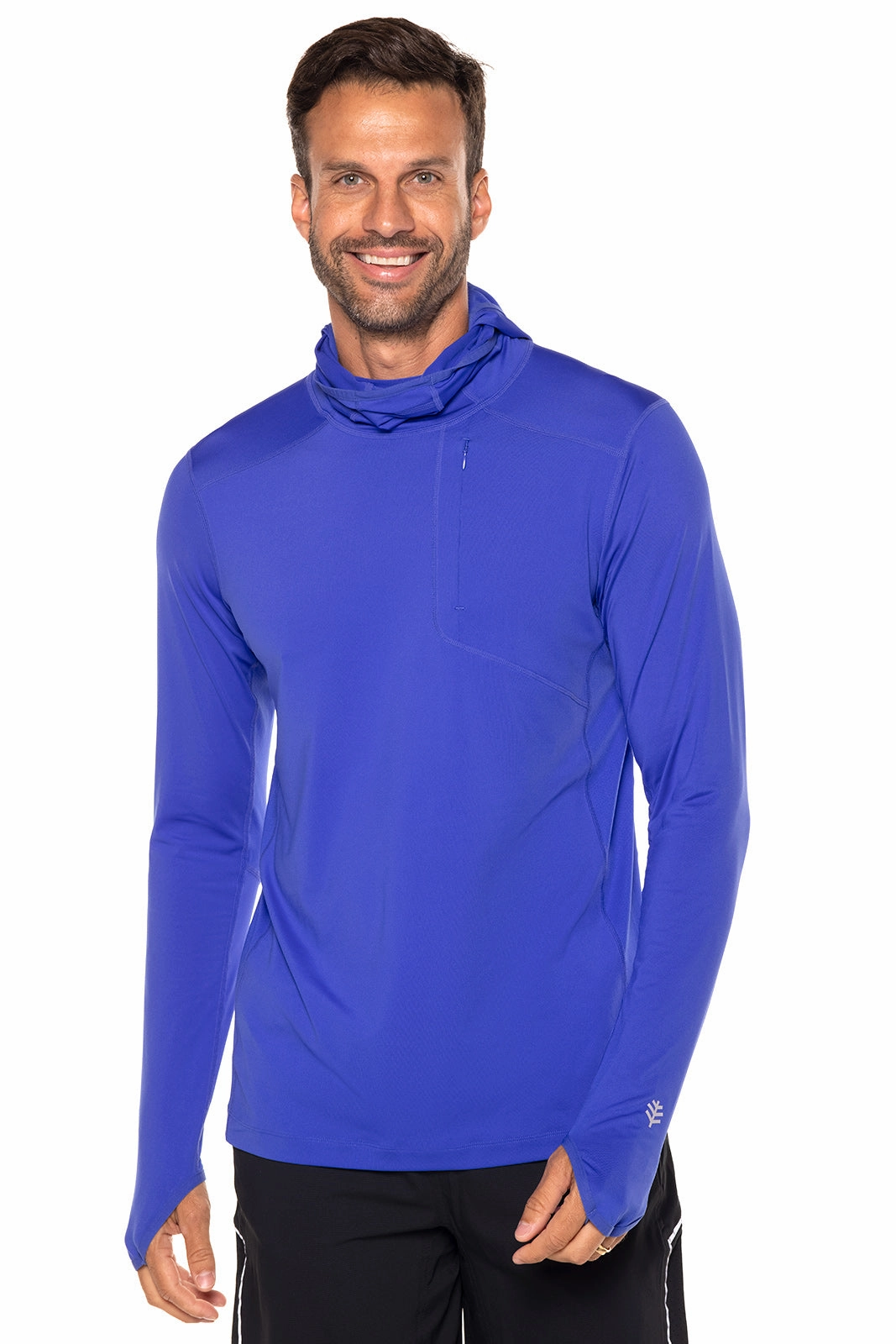 Men's Andros Fishing Hoodie | Baja Blue men's full coverage swimwear, casual swimwear for men