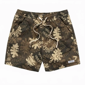 Men's Camino Elastic Boardshort In Dark Olive mens full coverage swimwear, stylish mens swim trunks