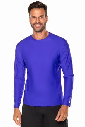 Men's Hightide Long Sleeve Swim Shirt | Baja Blue men's full coverage swimwear, casual swimwear for men