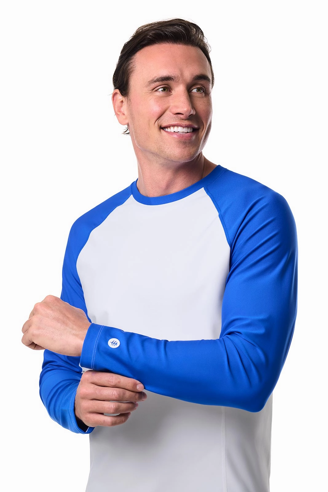 Men's Hightide Long Sleeve Swim Shirt | Colorblock Baja Blue