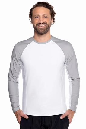 Men's Hightide Long Sleeve Swim Shirt | Slate/White Colorblock men's full coverage swimwear, casual swimwear for men
