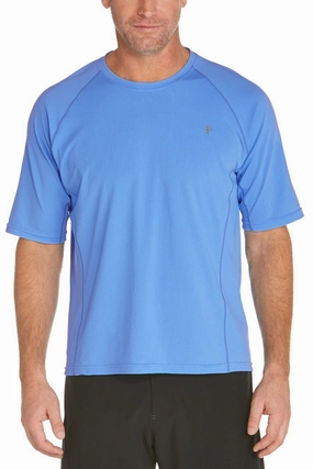 Men's Hightide Short Sleeve Swim Shirt | Surf Blue men's full coverage swimwear, casual swimwear for men