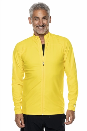 Men's Menorca Long Sleeve Water Jacket | Bold Yellow men's full coverage swimwear, casual swimwear for men