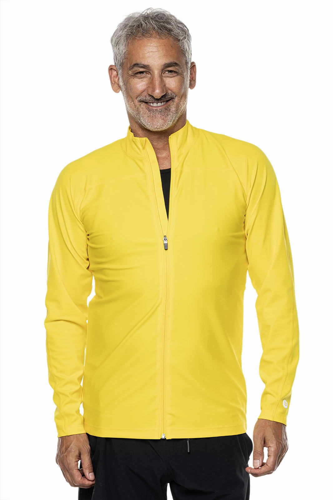 Men's Menorca Long Sleeve Water Jacket | Bold Yellow men's full coverage swimwear, casual swimwear for men