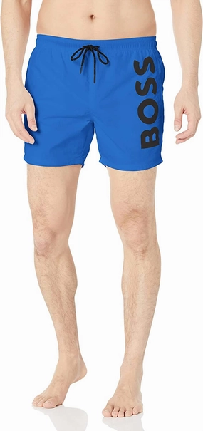 Men's Octopus Logo Swim Shorts Trunks In Royal Blue mens full coverage swimwear, stylish mens swim trunks