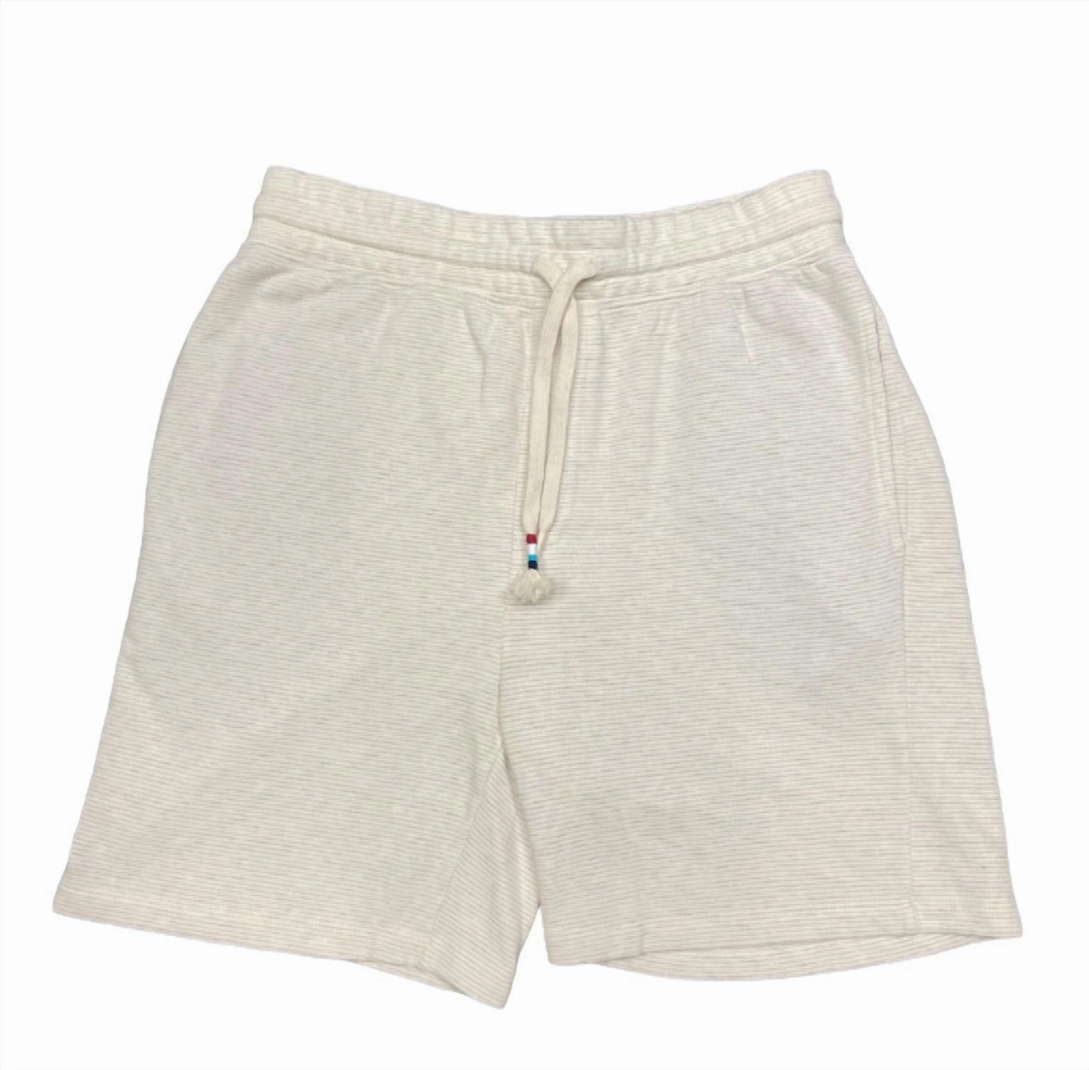 Men's Peach Stripe Short In Natural mens beach swimwear, quick dry mens swimsuits