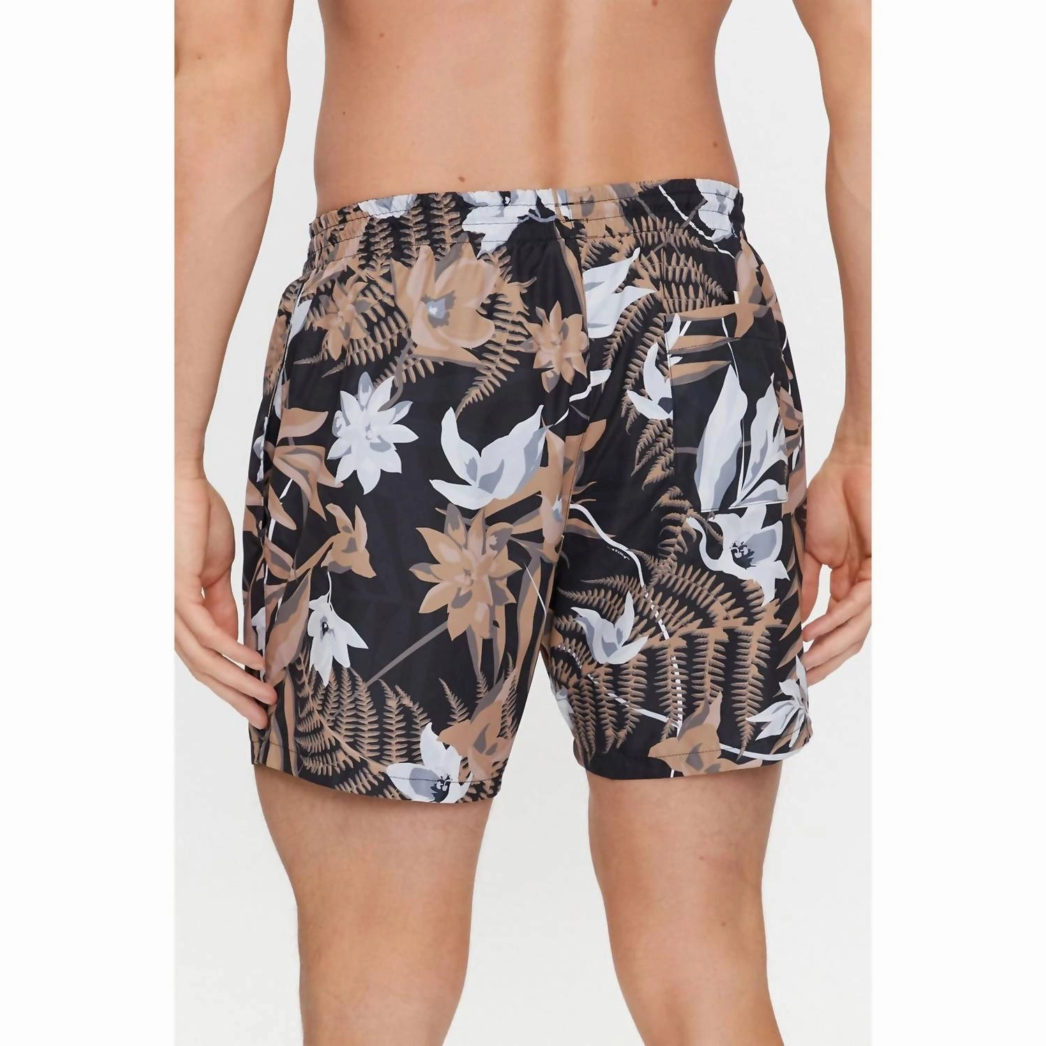Men's Standard Piranha Tropical Print Swim Trunks In Multicolor