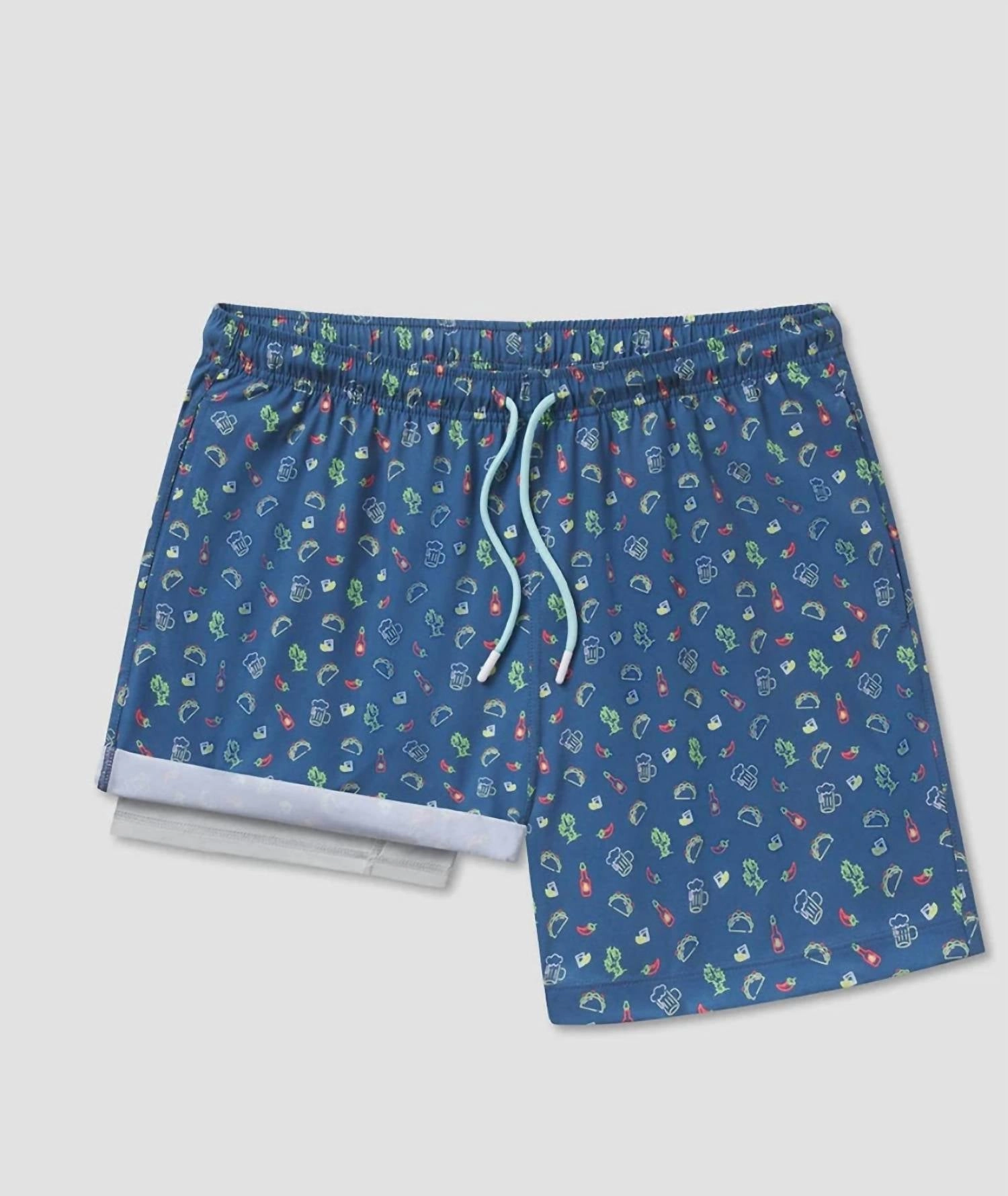 Men's Swim Shorts In Taco Tuesday mens full coverage swimwear, stylish mens swim trunks