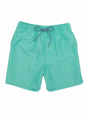 Men's Swim Trunks In Soft Green mens full coverage swimwear, stylish mens swim trunks