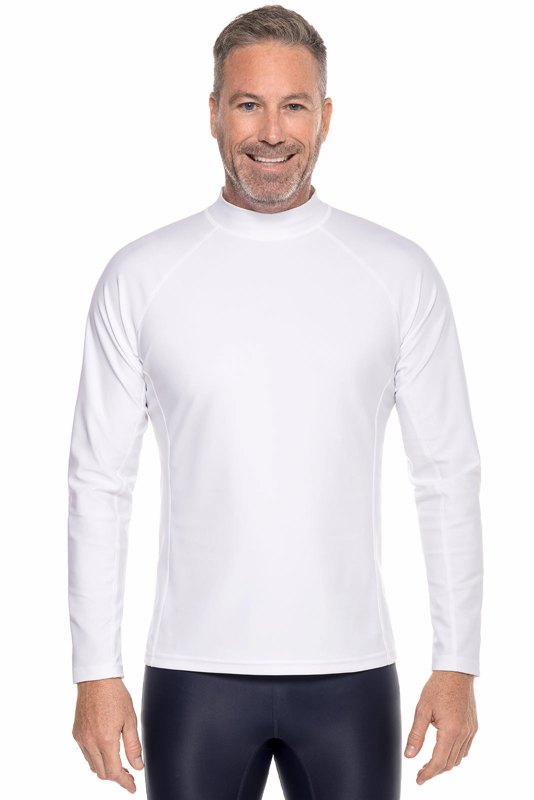 Men's Tulum Long Sleeve Surf Rash Guard | White men's full coverage swimwear, casual swimwear for men