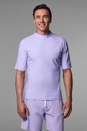 Men's Tulum Short Sleeve Surf Rash Guard | Lavendula men's full coverage swimwear, casual swimwear for men