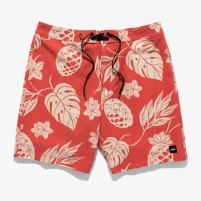 Men's Vibes Boardshort In Red mens full coverage swimwear, stylish mens swim trunks
