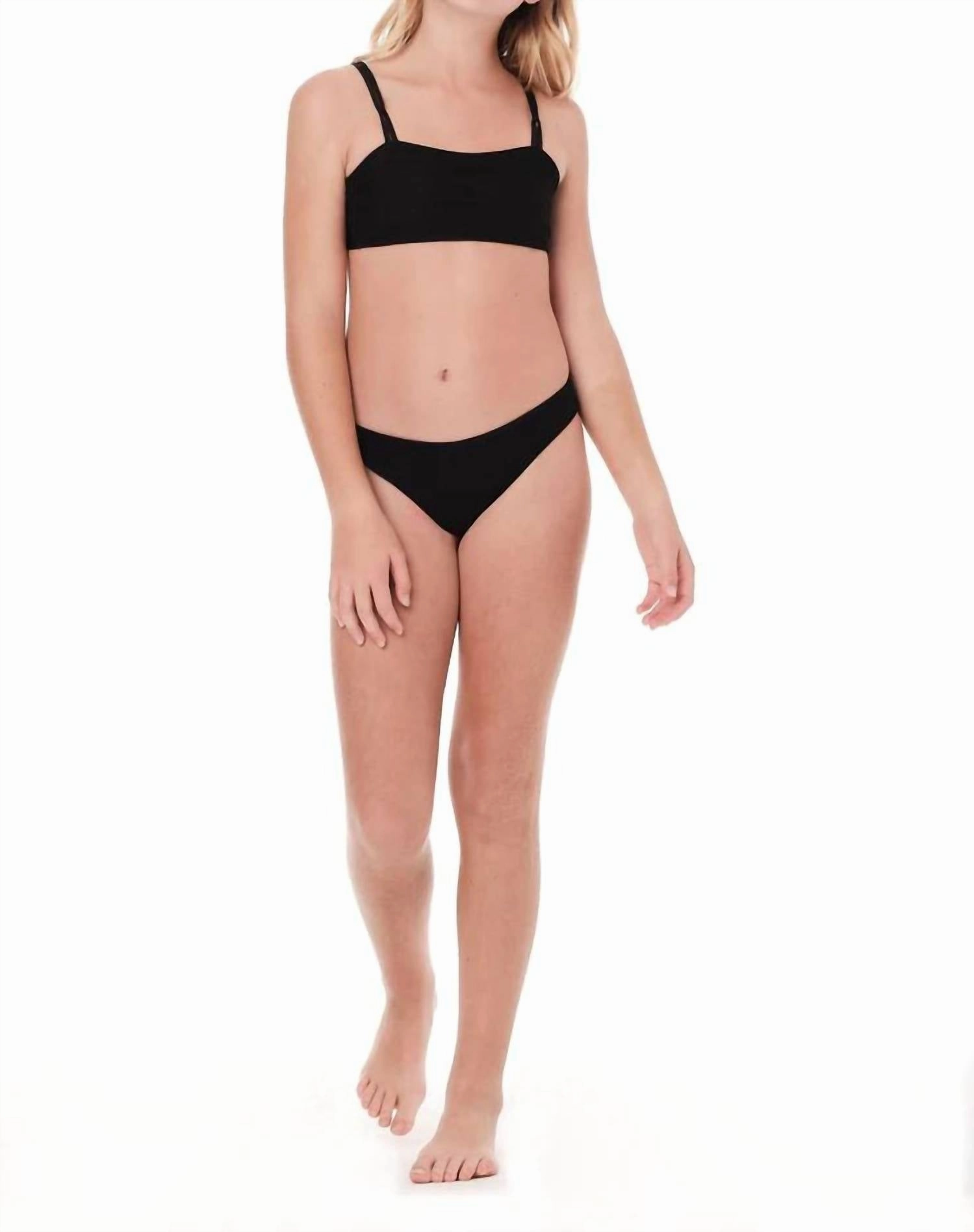 Meshy Bikini Set In Black stylish teen girl swimsuits, teen girls swimwear sets