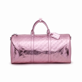 Metallic Monogram Duffle Bag - Metallic Pink Carry-On Bag Travel Storage Bag