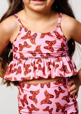 Metamorphosis | Mini Peplum Top girls full coverage swimwear, kids swimwear for pool