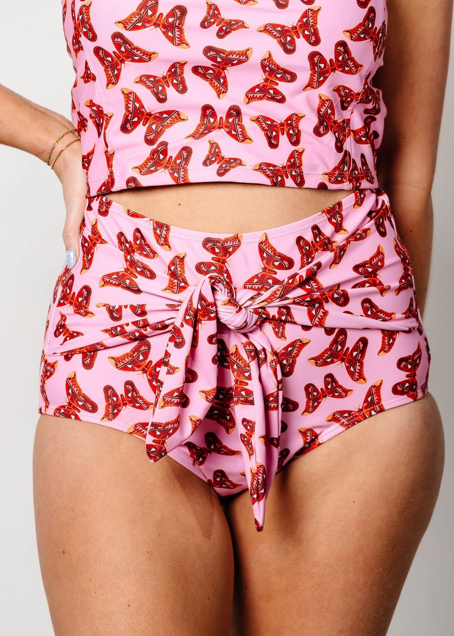 Metamorphosis | Tie-Up-Front Bottoms elastic waistband swim bottoms, mix-and-match bikini bottoms