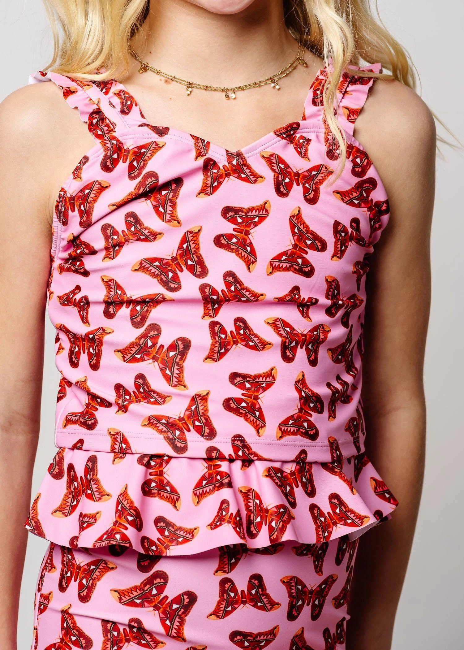 Metamorphosis | Youth Ripple Top girls full coverage swimwear, kids swimwear for pool