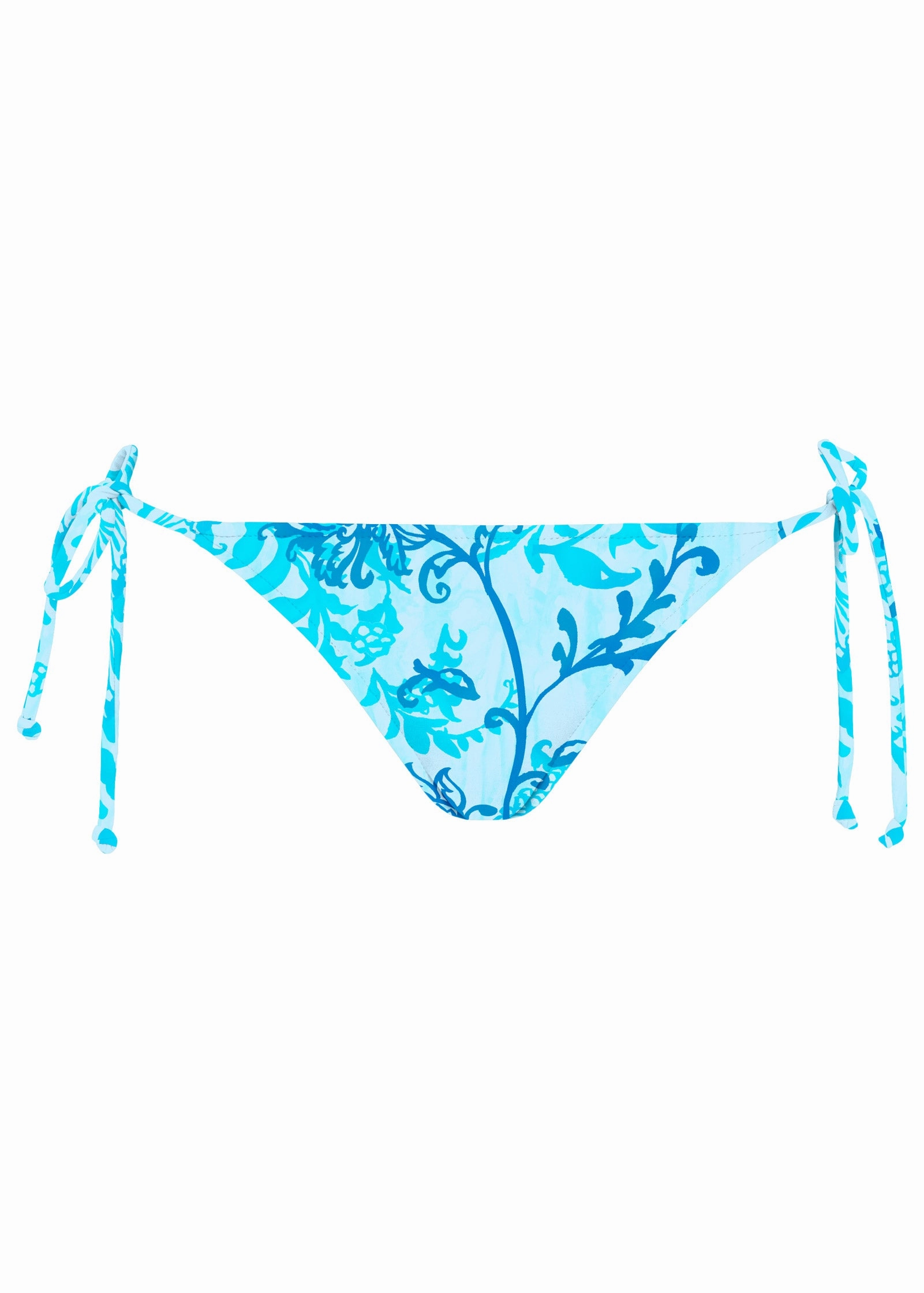 Miami Tie Side Bottom  - Aqua Floral Vine