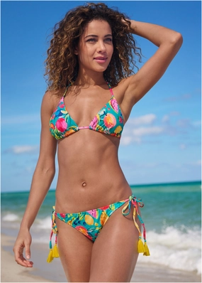 Miami Tie Side Moderate Bottom  - Fresh Fruit modest swim bottoms women, comfortable bikini bottoms