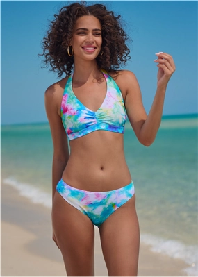 Mid-Rise Bottom - Summer Ink womens sun protection swimwear, trendy swimwear collection