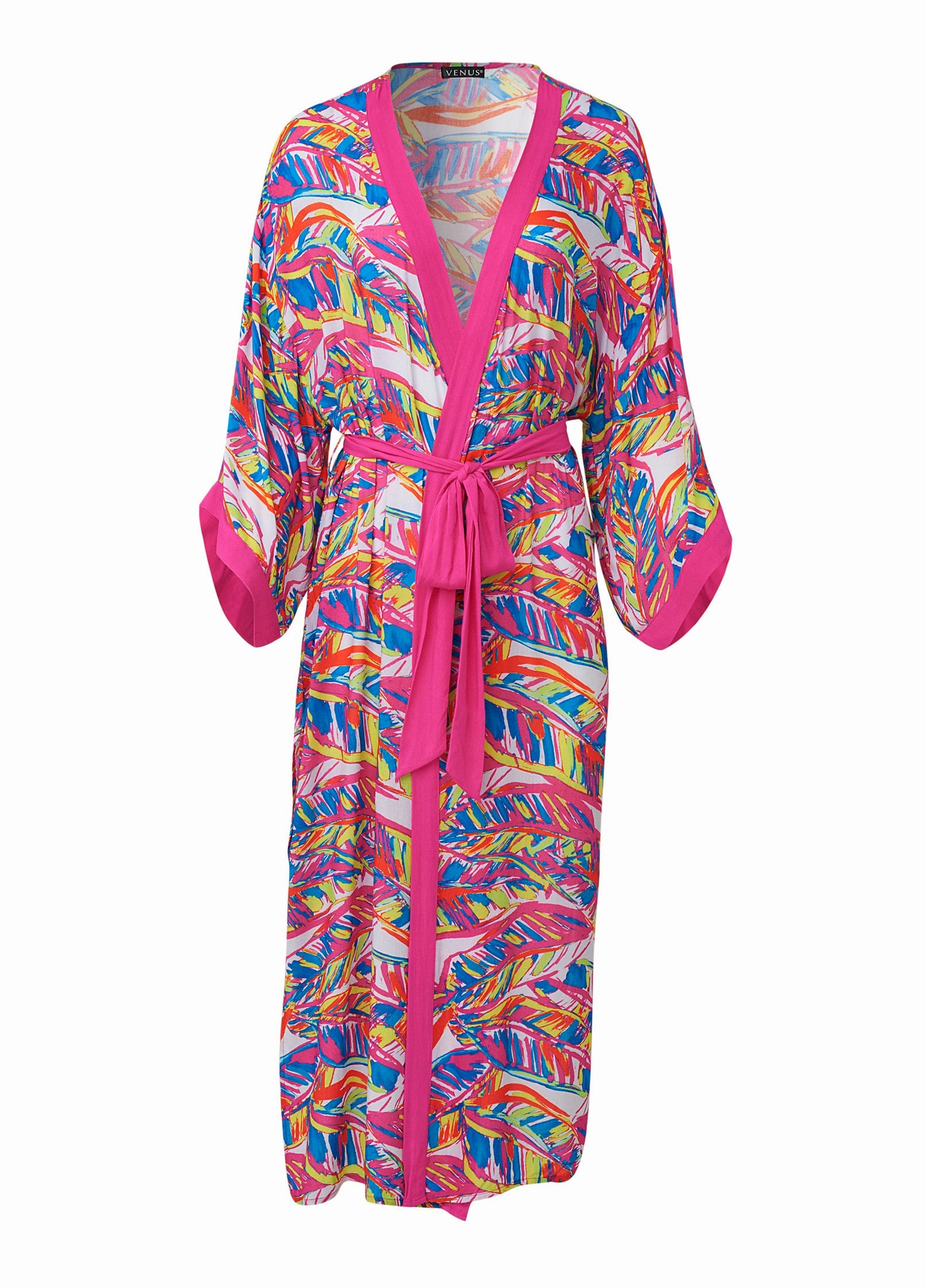 Midi Kimono Cover-Up - Bright Palm