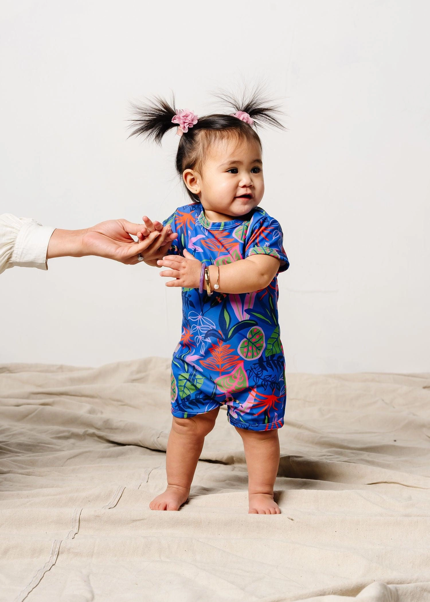 Midnight Jungle | Baby Shorties Rashguard (Unisex) boys summer swimwear, boys rash guard swim sets